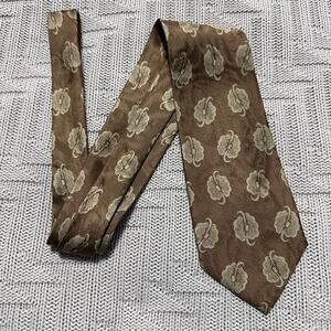 Vintage Giorgio Armani bronze gold floral geometric silk tie